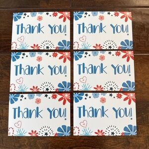 50 Pack - 4x6” Large Beautiful Patriotic Colored Thank You Cards